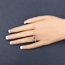 0.80 Carat Genuine Pink Sapphire and White Diamond 14K Yellow Gold Ring-4