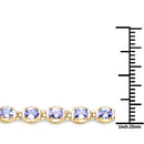 14K Yellow Gold Plated 4.59 Carat Genuine Tanzanite .925 Sterling Silver Bracelet-3