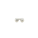 14k White Gold Ball Earrings with Faceted Texture-2
