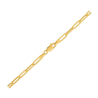 14K Yellow Gold Lite Paperclip Anklet (3.2mm) - 0