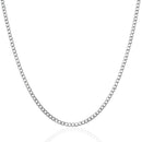 2.6mm 14k White Gold Solid Curb Chain-2