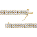 14K Yellow Gold 10.0 Cttw Diamond 2 Row Tennis Bracelet (L-M Color, I2-I3 Clarity) - Size 7.25 Inches-3