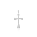 14k White Gold Cross Pendant with Beaded Texture-1