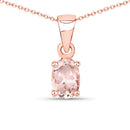 0.70 Carat Genuine Morganite .925 Sterling Silver Pendant-1
