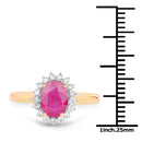 1.48 Carat Genuine Ruby and White Diamond 14K Yellow Gold Ring-3