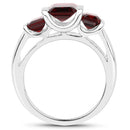3.45 Carat Genuine Garnet .925 Sterling Silver Ring-2