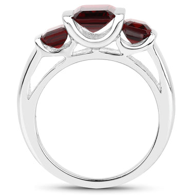 3.45 Carat Genuine Garnet .925 Sterling Silver Ring - 0