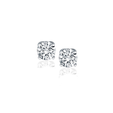 14k White Gold Diamond Four Prong Stud Earrings (1/2 cttw) - 0