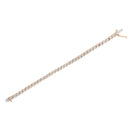 14K Rose Gold Plated .925 Sterling Silver 1/4 Cttw Diamond Round Miracle Plate and "S" Link Tennis Bracelet (I-J Color, I2- I3 Clarity) - 7"-7