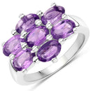 3.01 Carat Genuine  Amethyst .925 Sterling Silver Ring-1