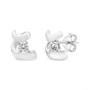 10K White Gold 1/10 Cttw Round Brilliant-Cut Diamond Espira Swirls Solitaire Push Back Stud Earrings (I-J Color, I1-I2 Clarity)-2