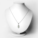 0.55 Carat Genuine Peridot and White Topaz .925 Sterling Silver Pendant-2