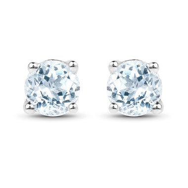 0.64 Carat Genuine Blue Topaz .925 Sterling Silver Earrings