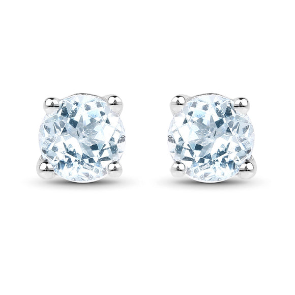 0.64 Carat Genuine Blue Topaz .925 Sterling Silver Earrings
