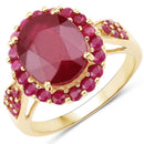 5.09 Carat Glass Filled Ruby and Ruby .925 Sterling Silver Ring-1