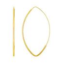 14k Yellow Gold Polished Long Marquise Motif Earrings-1