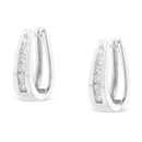 14k White Gold 1/4 Cttw Channel-Set Brilliant Round-Cut Diamond Hoop Earrings (I-J Color, I2-I3 Clarity)-3