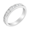 IGI Certified 1.0 Cttw Diamond 18K White Gold Channel-Set Half-Eternity Band Wedding Ring (E-F Color, I1-I2 Clarity) - Size 5-1/2-1