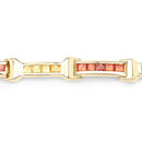 6.48 Carat Genuine Orange Sapphire and Yellow Sapphire .925 Sterling Silver Bracelet-4