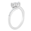 10K White Gold 1/4 Cttw Two-Stone Diamond Bypass Engagement Ring-3