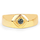0.12 Carat Genuine Blue Diamond .925 Sterling Silver Ring-3