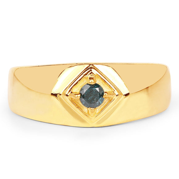 0.12 Carat Genuine Blue Diamond .925 Sterling Silver Ring