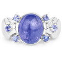 3.76 Carat Genuine Tanzanite .925 Sterling Silver Ring-3