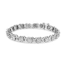 14K White Gold 6-1/3 Cttw Round Brilliant-Cut Diamond Round Cluster & X-Link 7" Tennis Bracelet (I-J Color, SI2-I1 Clarity)-1