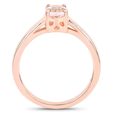 0.70 Carat Genuine Morganite .925 Sterling Silver Ring - 0