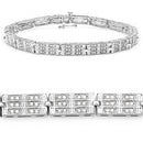 1.16 Carat Genuine White Diamond 14K White Gold Plated .925 Sterling Silver Bracelet-2