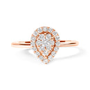 10K Rose Gold 3/8 Cttw Round-Cut Diamond Pear Promise Ring (I-J Color, I2-I3 Clarity) - Size 7-1