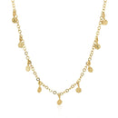 Choker Necklace with Hammered Beads in 14k Yellow Gold-2