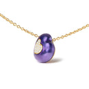18K Yellow Gold Blue Enamel 1/10 Cttw Round Pave Diamonds Heart Shape 18" Pendant Necklace  (G-H Color, SI1-SI2 Clarity) - Adjustable up to 16" - 18"-3