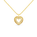 14K Yellow Gold Plated .925 Sterling Silver 1.0 Cttw Round and Baguette-Cut Diamond Composite Hearth 18" Pendant Necklace (I-J Color, I1-I2 Clarity)-2