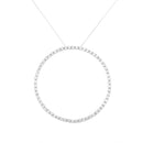 .925 Sterling Silver 5.0 Cttw Prong Set Round-cut Diamond Open Circle Hoop 18" Pendant Necklace (I-J Color, I2-I3 Clarity)-1