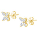 14K White Gold 1/2 Cttw Marquise Diamond 8 Stone Floral Leaf Stud Earrings (H-I Color, SI1-SI2 Clarity)-8