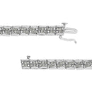 .925 Sterling Silver 2.0 Cttw Diamond 7" Round Miracle Plate Link Bracelet (I-J Color, I2-I3 Clarity)-4
