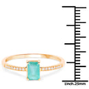 0.59 Carat Genuine Zambian Emerald and White Diamond 14K Yellow Gold Ring-3