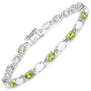 7.92 Carat Genuine Peridot and Opal .925 Sterling Silver Bracelet-1
