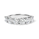 14K White Gold 3.0 Cttw Lab-Grown Diamond Shared Prong Set 6 Stone Band Ring (G-H Color, VS2-SI1 Clarity) - Ring Size 7-2