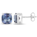 4.20cttw Royal Blue Mystic Quartz .925 Sterling Silver Earrings-2