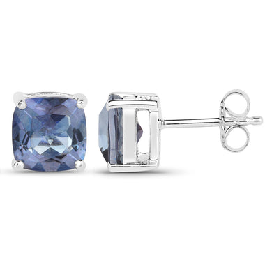 4.20cttw Royal Blue Mystic Quartz .925 Sterling Silver Earrings - 0