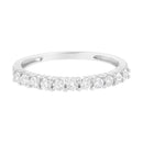 .925 Sterling Silver 1/2 cttw Shared Prong-Set Brilliant Round-Cut Diamond 11 Stone Band Ring (I-J Color, SI2-I1 Clarity) - Size 7-3