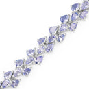 12.04 Carat Genuine Tanzanite .925 Sterling Silver Bracelet-3