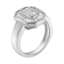 14K White Gold 1.00 Cttw Baguette and Princess-Cut Diamond Cocktail Art Deco Style Ring (H-I Color, SI1-SI2 Clarity) - Size 7-4