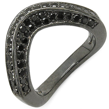 1.02 Carat Genuine Black Diamond .925 Sterling Silver Ring