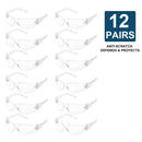 Hipa 12 Pack Anti Fog / Mist Universal Fit Safety Goggles Glasses Lens Eye Protective Concealer Clear Lab Outdoor & Indoor Work-1