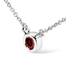 14K White Gold 1/2 Cttw Red Lab Grown Diamond Bezel-Set Solitaire 18" Pendant Necklace (Red Color, VS1-VS2 Clarity)-3