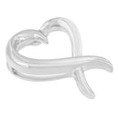 .925 Sterling Silver Open Heart-Shaped Awareness Ribbon Pendant Necklace-3