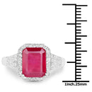 4.55 Carat Glass Filled Ruby and White Topaz .925 Sterling Silver Ring-3
